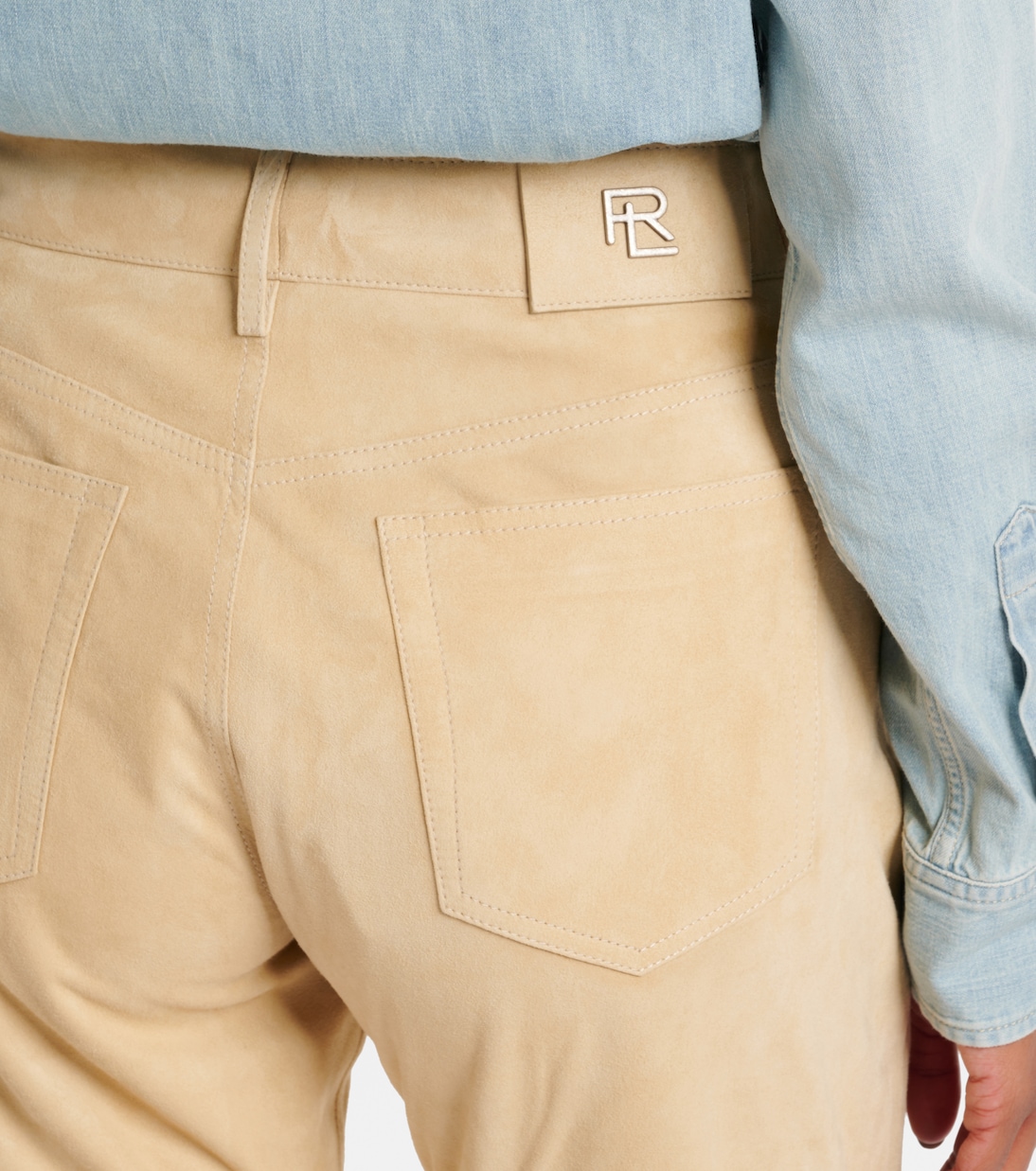 Gerade Low-Rise-Hose Scottie aus Leder | Ralph Lauren Collection