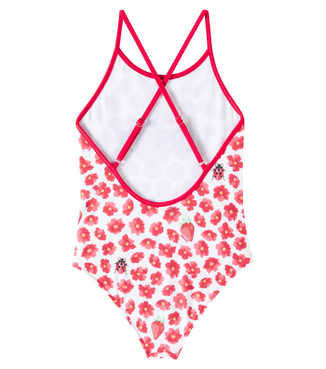 Strawberry Garden bow-detail floral swimsuit | Versace Kids
