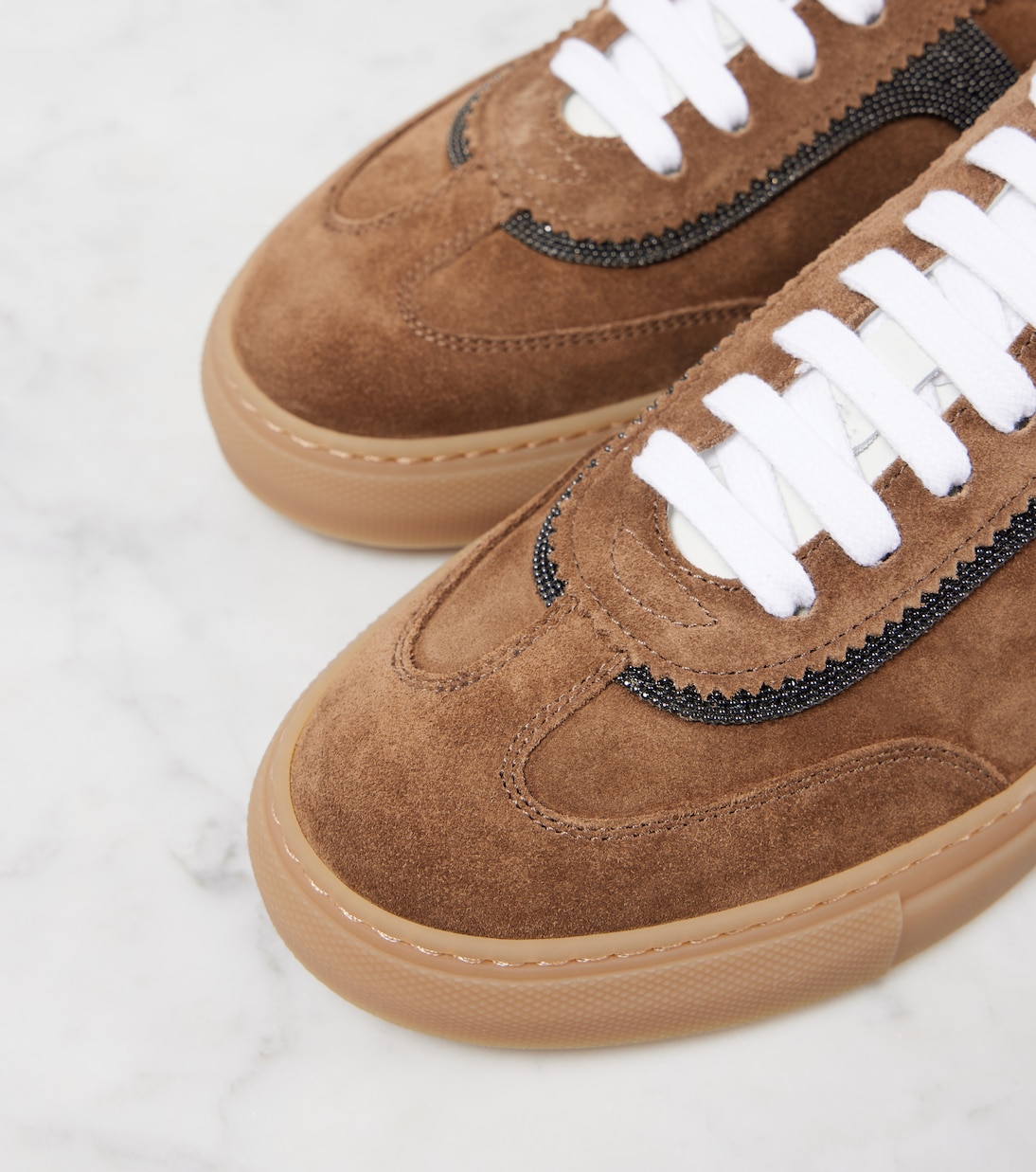 Verzierte Sneakers aus Veloursleder | Brunello Cucinelli