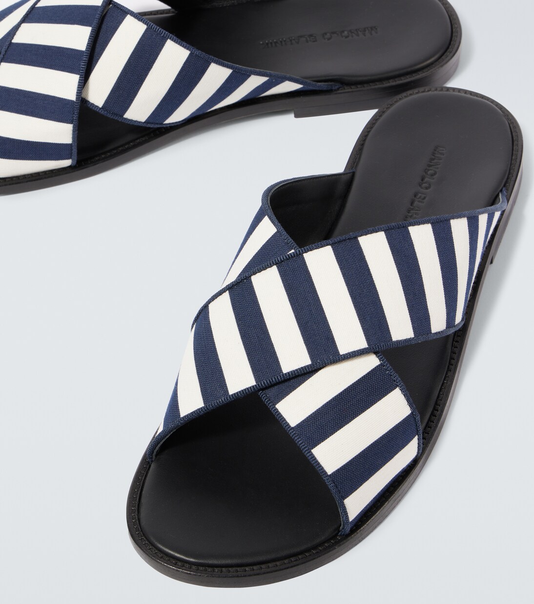 Otawi striped canvas slides | Manolo Blahnik