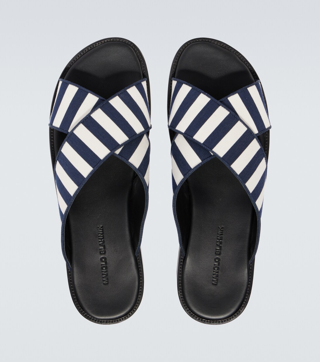 Otawi striped canvas slides | Manolo Blahnik