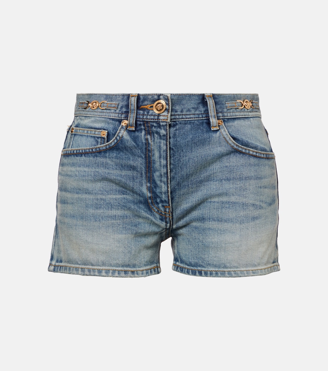 Mid-rise denim shorts | Versace