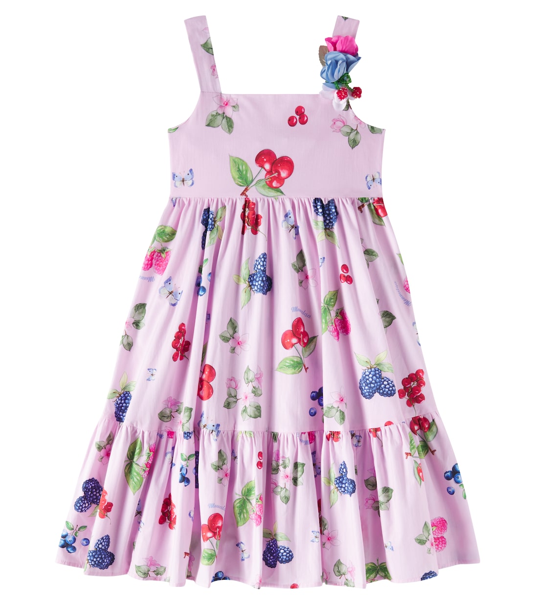 Printed cotton poplin dress | Monnalisa