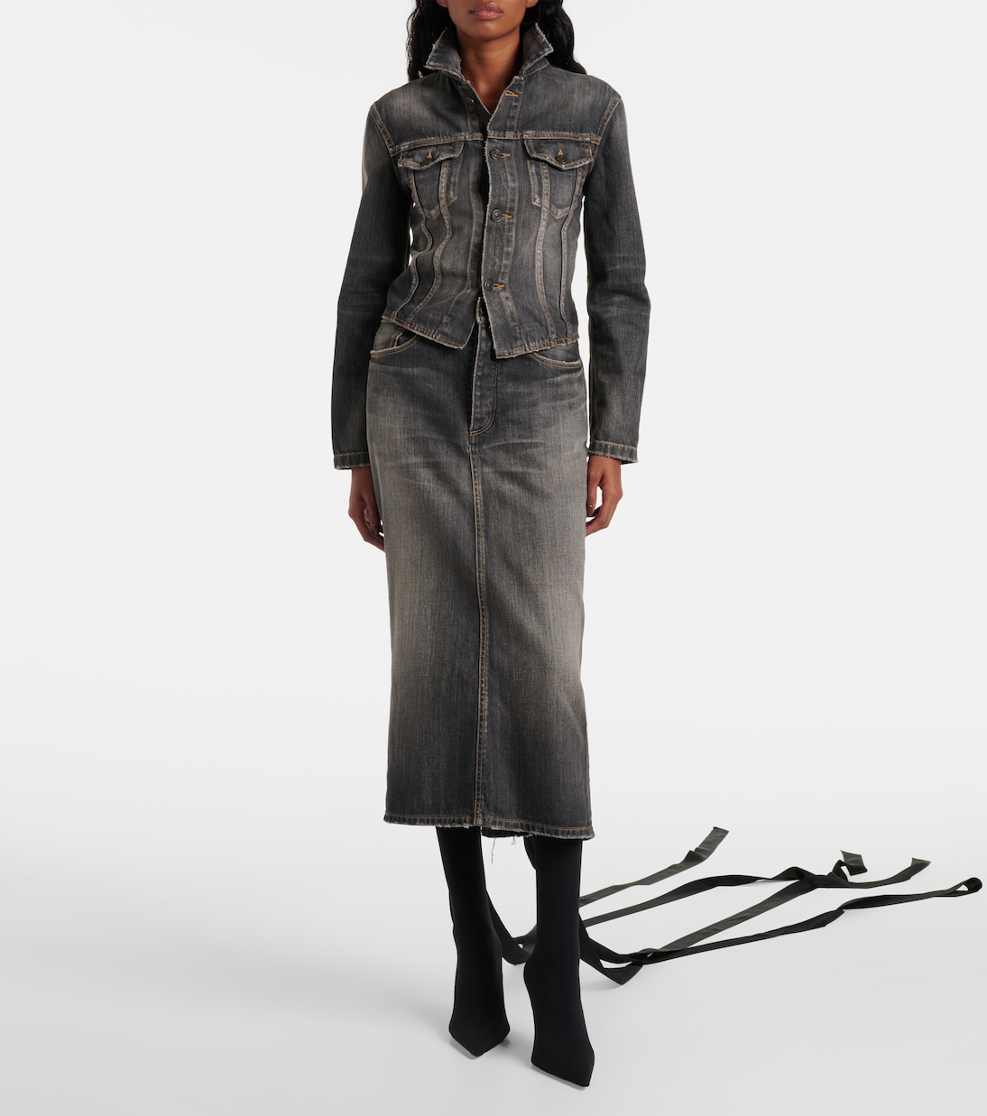 Lace-up denim jacket | Balenciaga