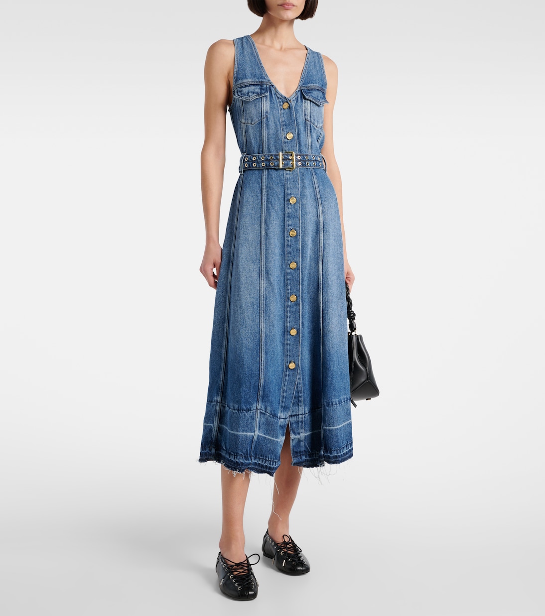 Abito midi in denim | Ganni