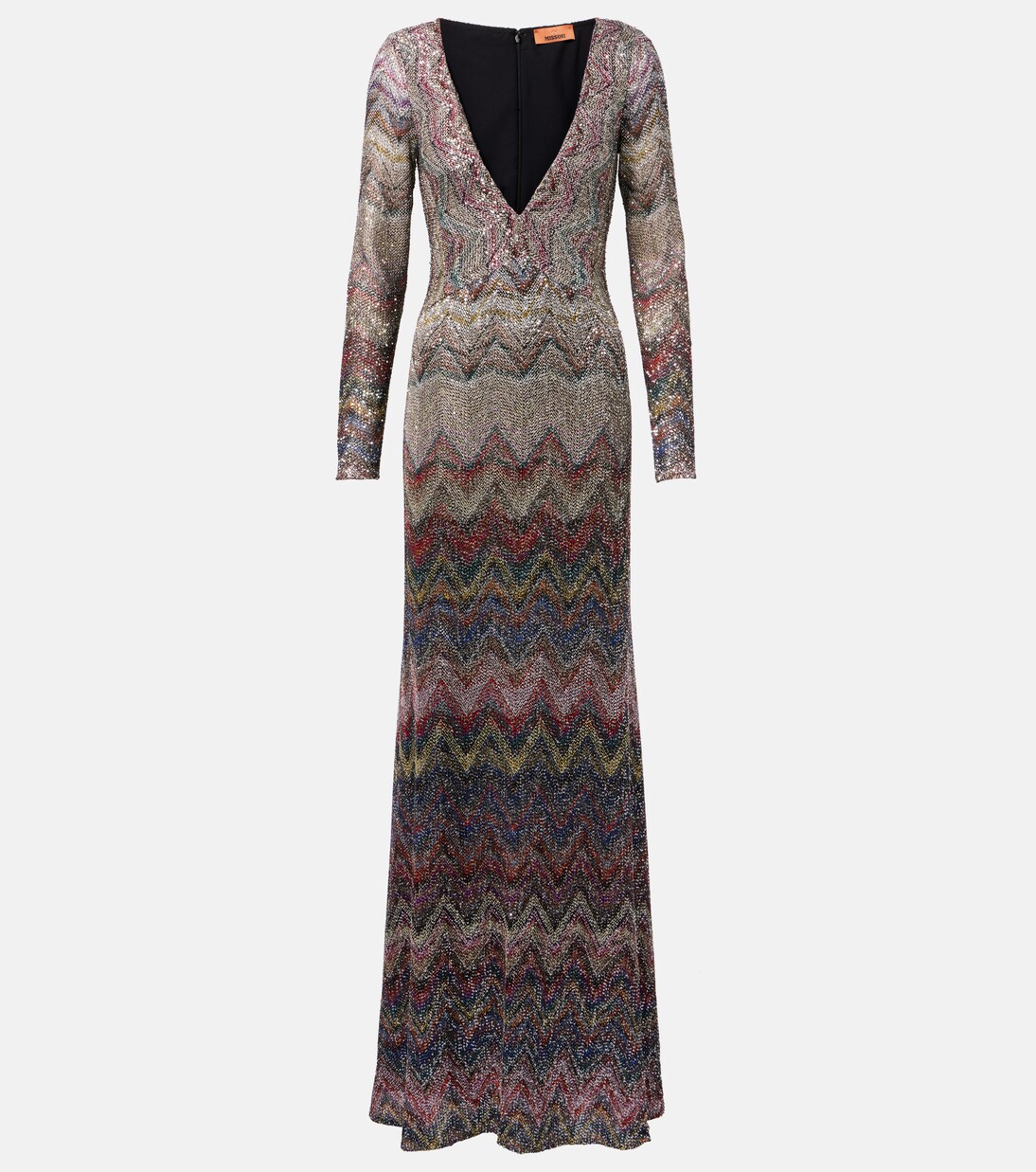 Maxikleid aus Häkelstrick mit Pailletten | Missoni