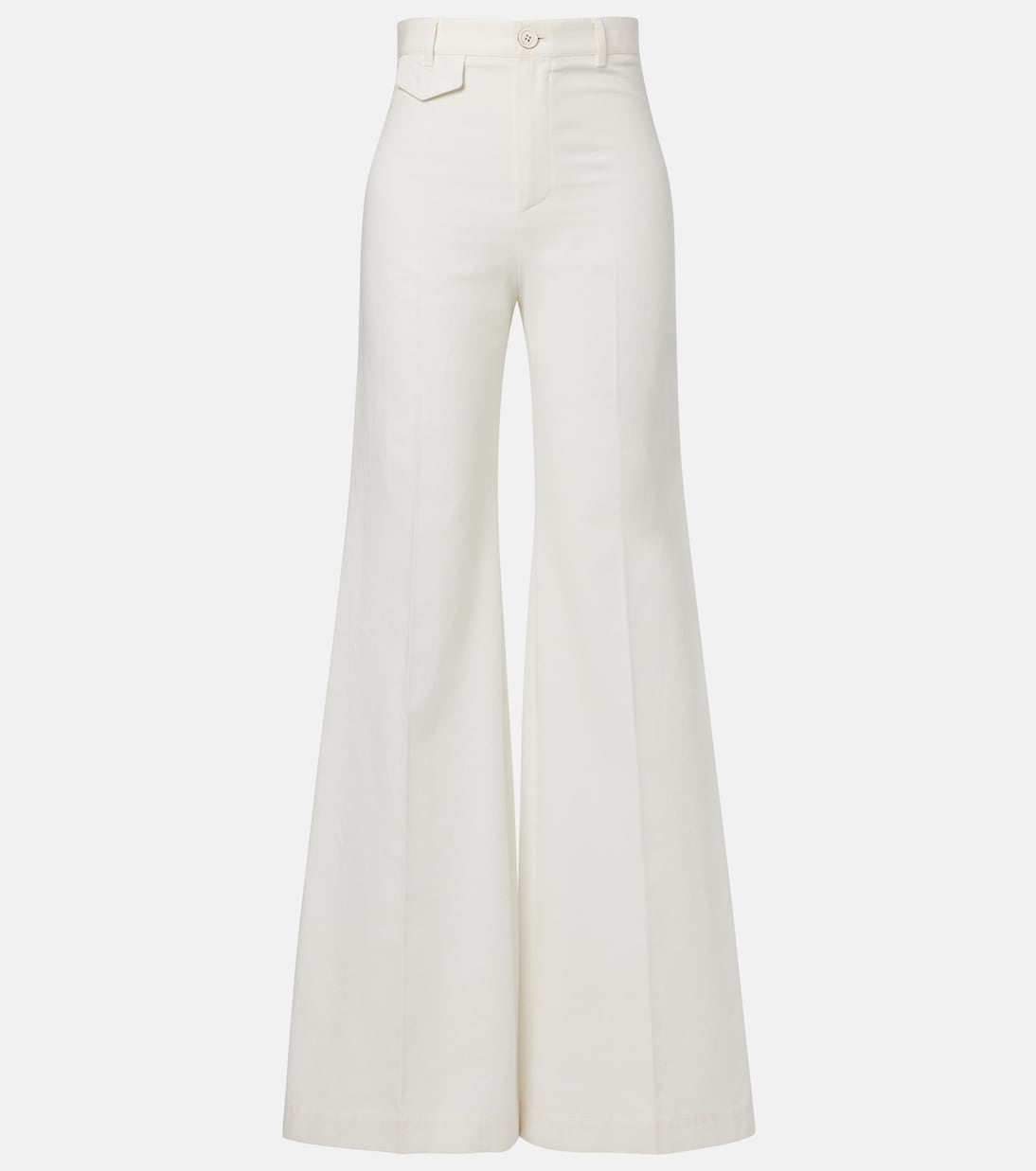 High-rise cotton canvas flared pants | Chloé