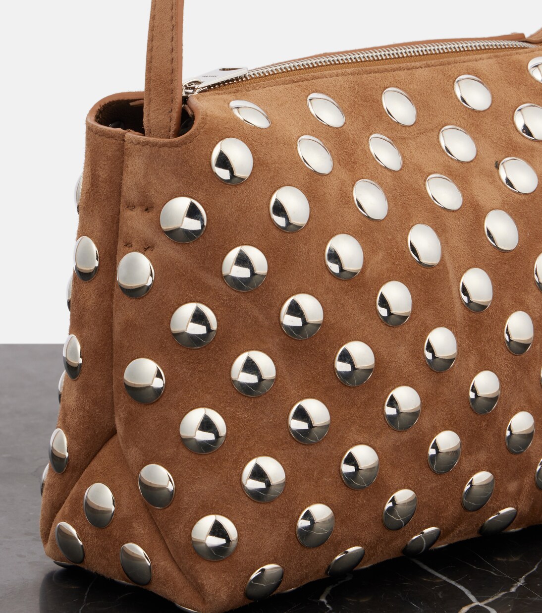 Lina Medium studded suede crossbody bag | Khaite