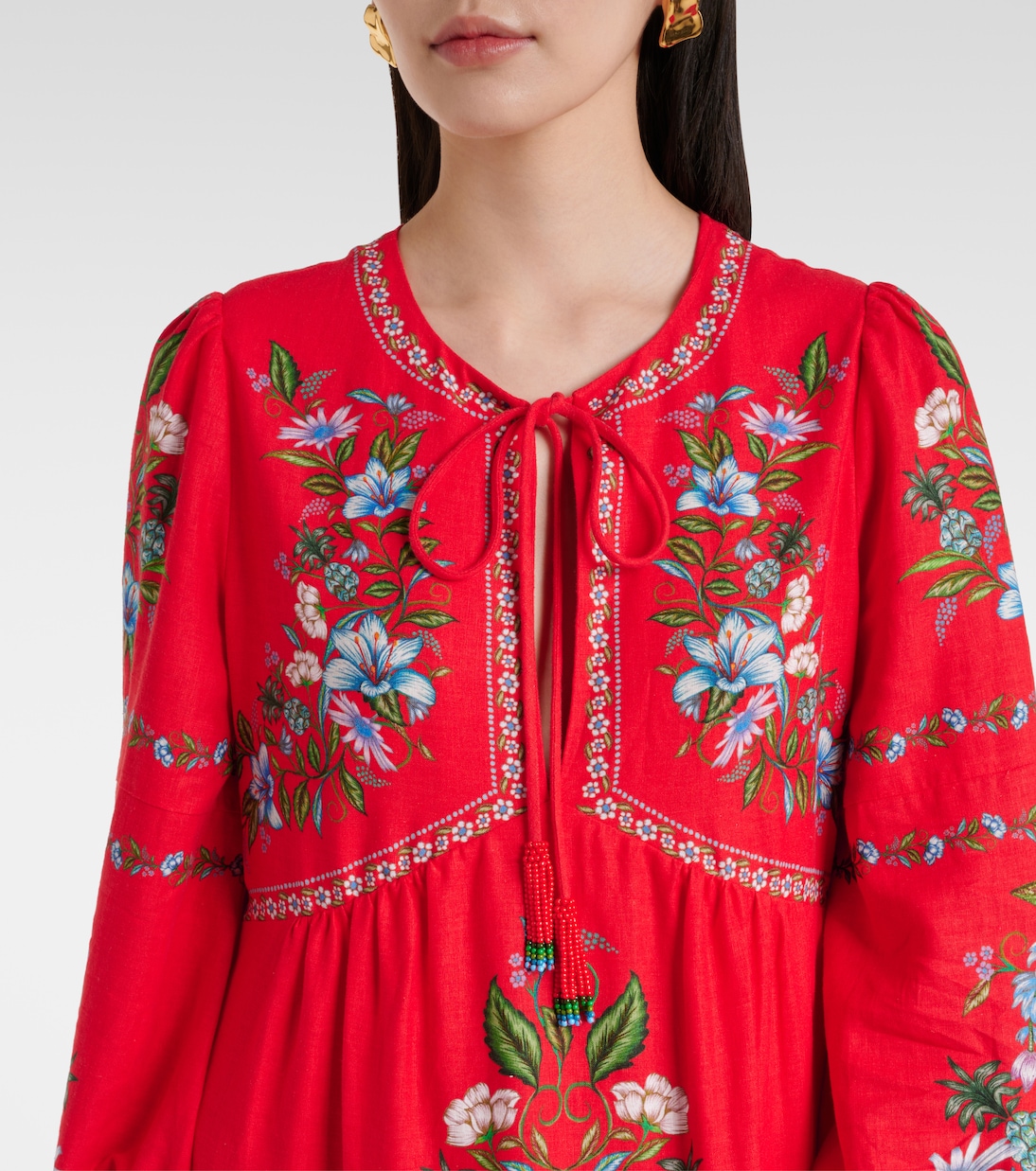 Midikleid aus einem Leinengemisch | Farm Rio