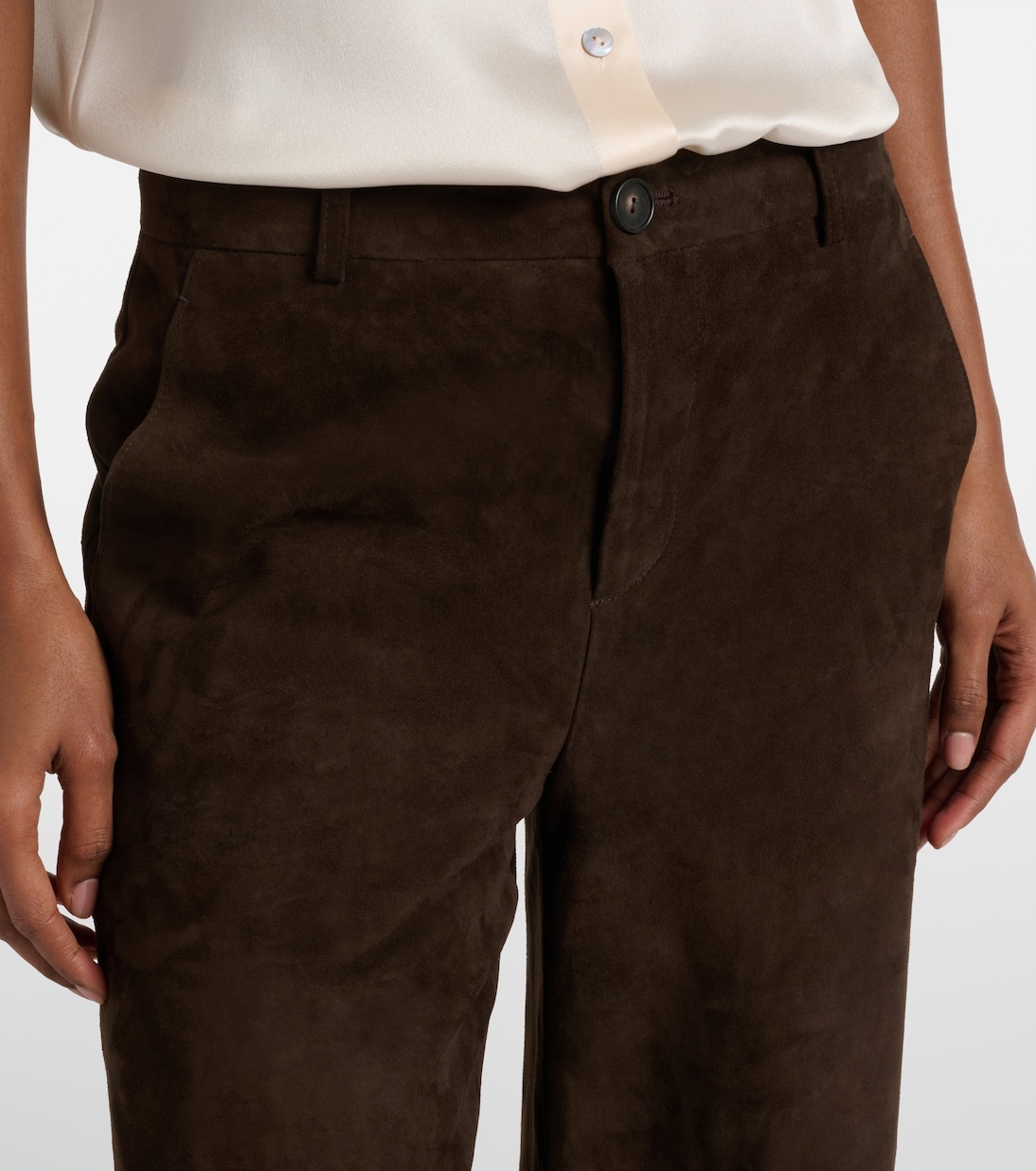 Gerade Hose aus Veloursleder | Vince