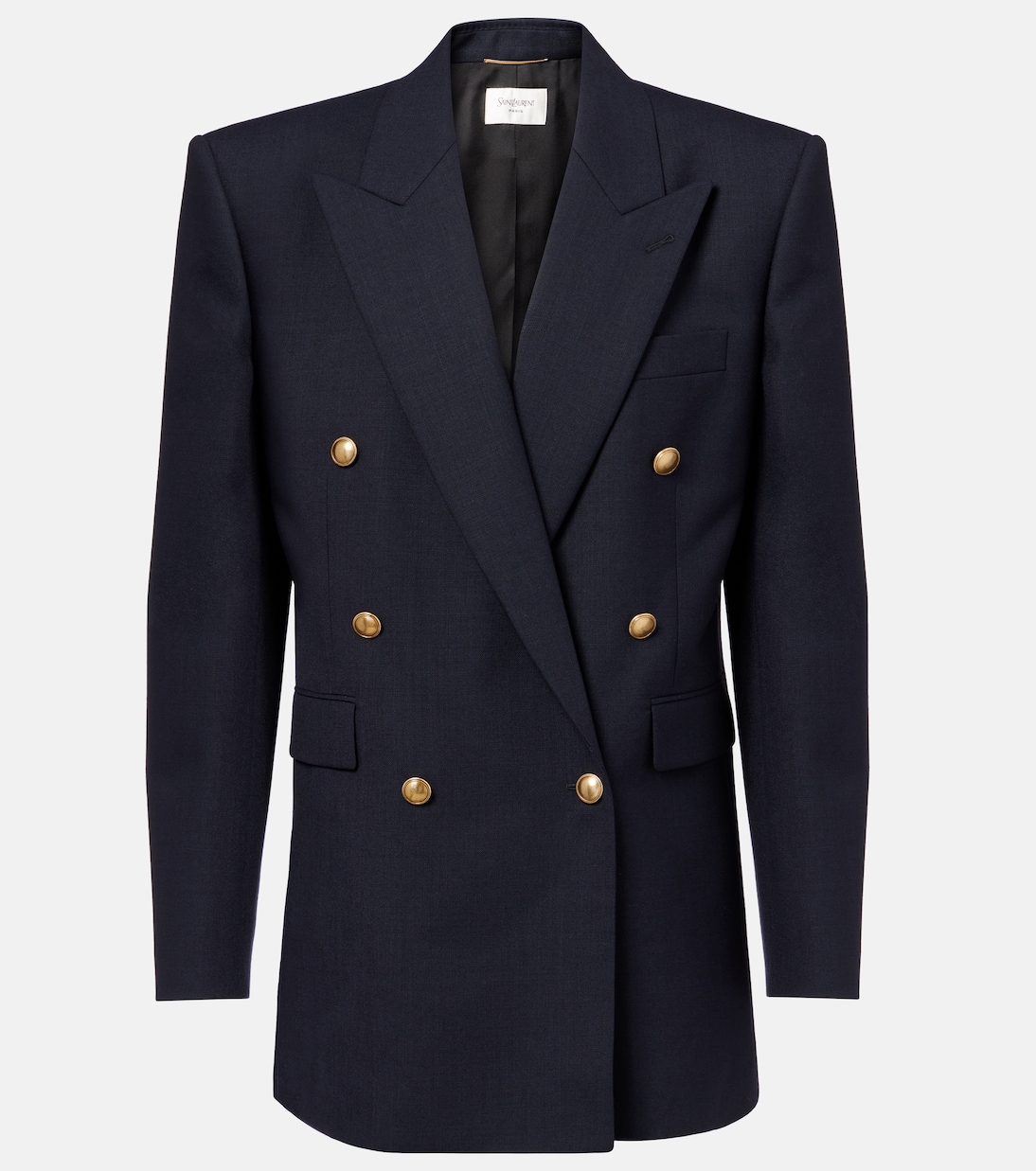 Double-breasted wool chiné blazer | Saint Laurent