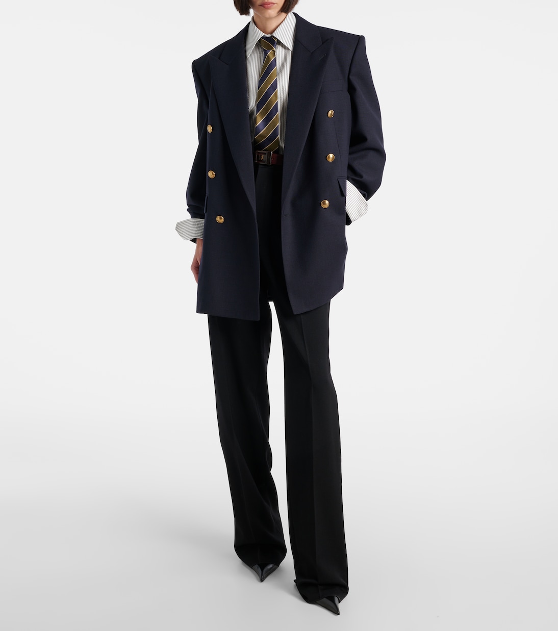 Double-breasted wool chiné blazer | Saint Laurent