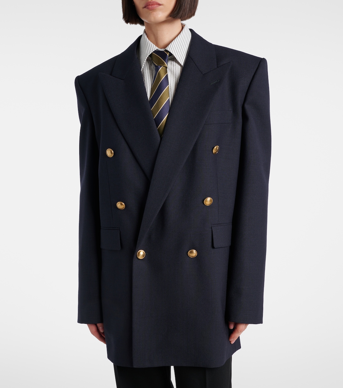 Double-breasted wool chiné blazer | Saint Laurent