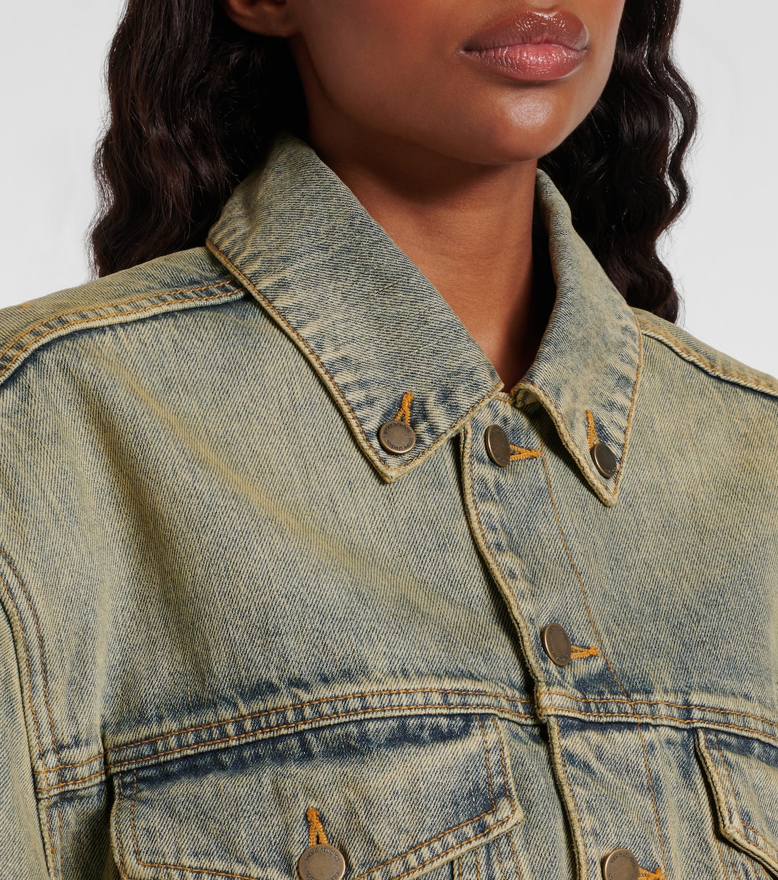 Faded oversized denim jacket | Entire Studios