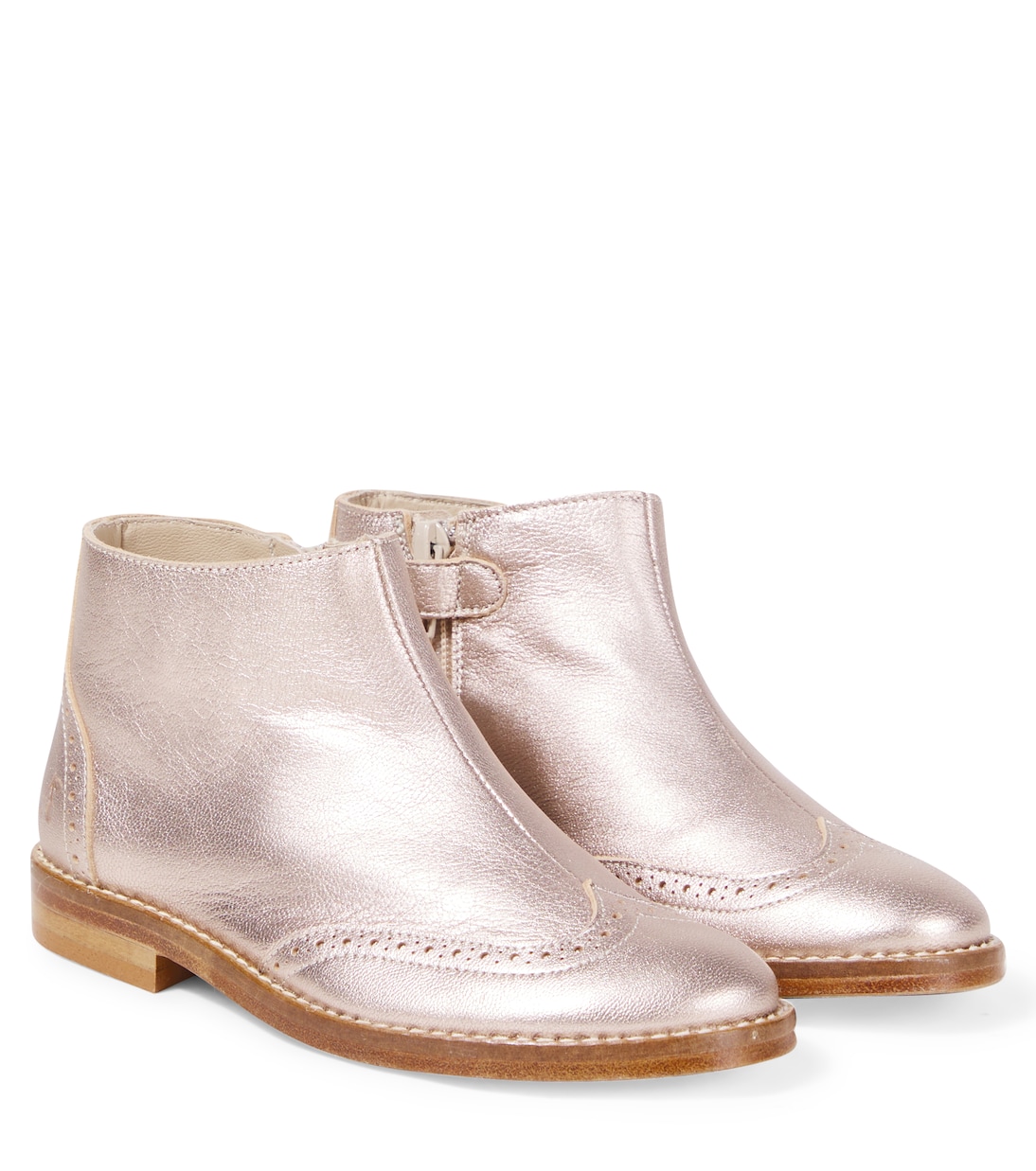 Jannete metallic leather ankle boots | Bonpoint
