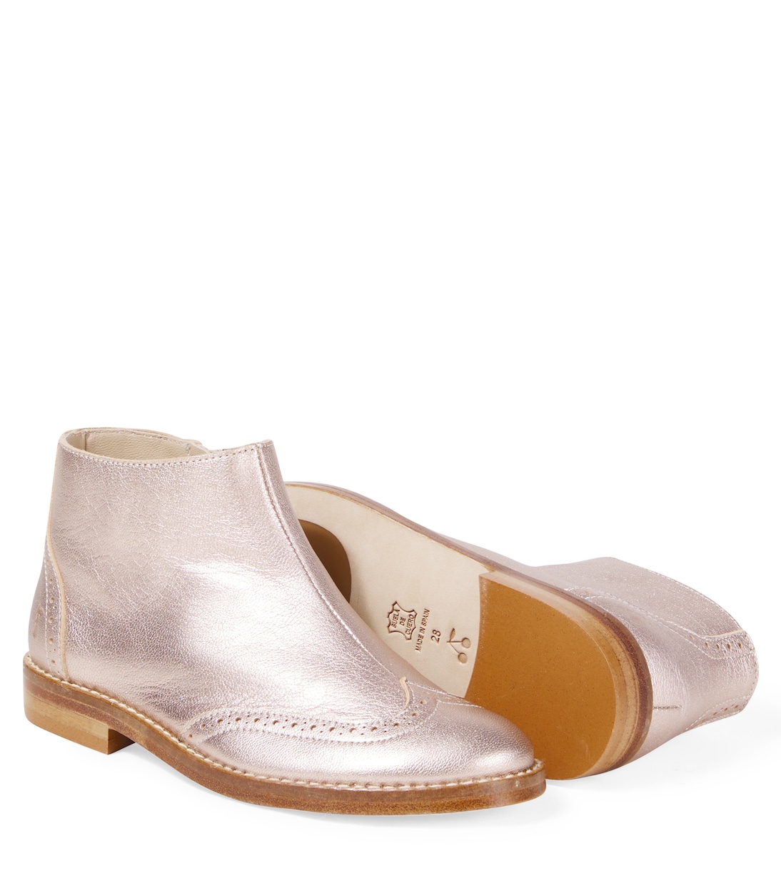 Jannete metallic leather ankle boots | Bonpoint