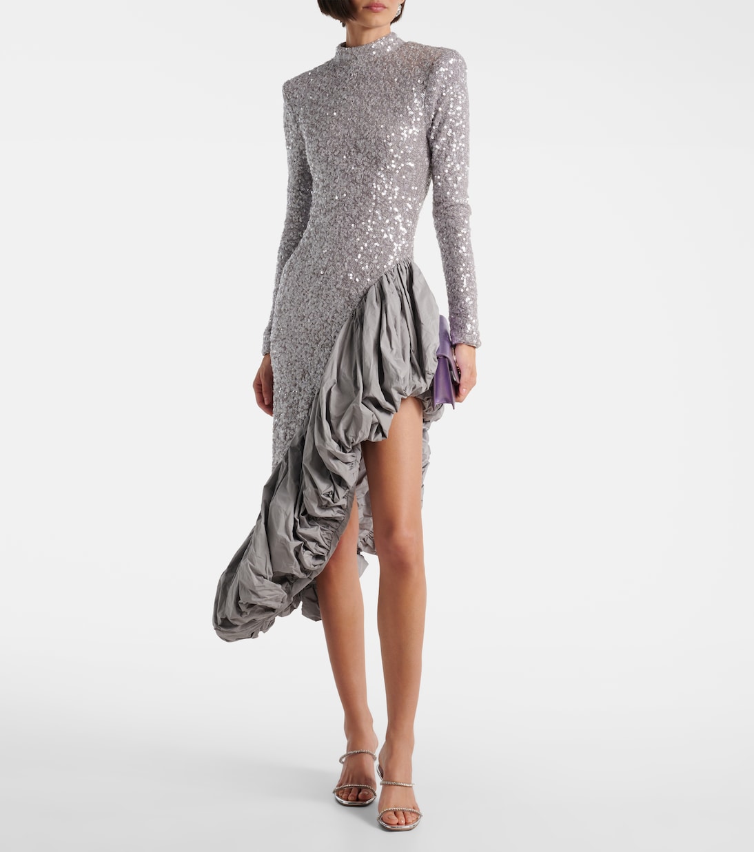 Robe midi asymétrique à sequins | Rotate