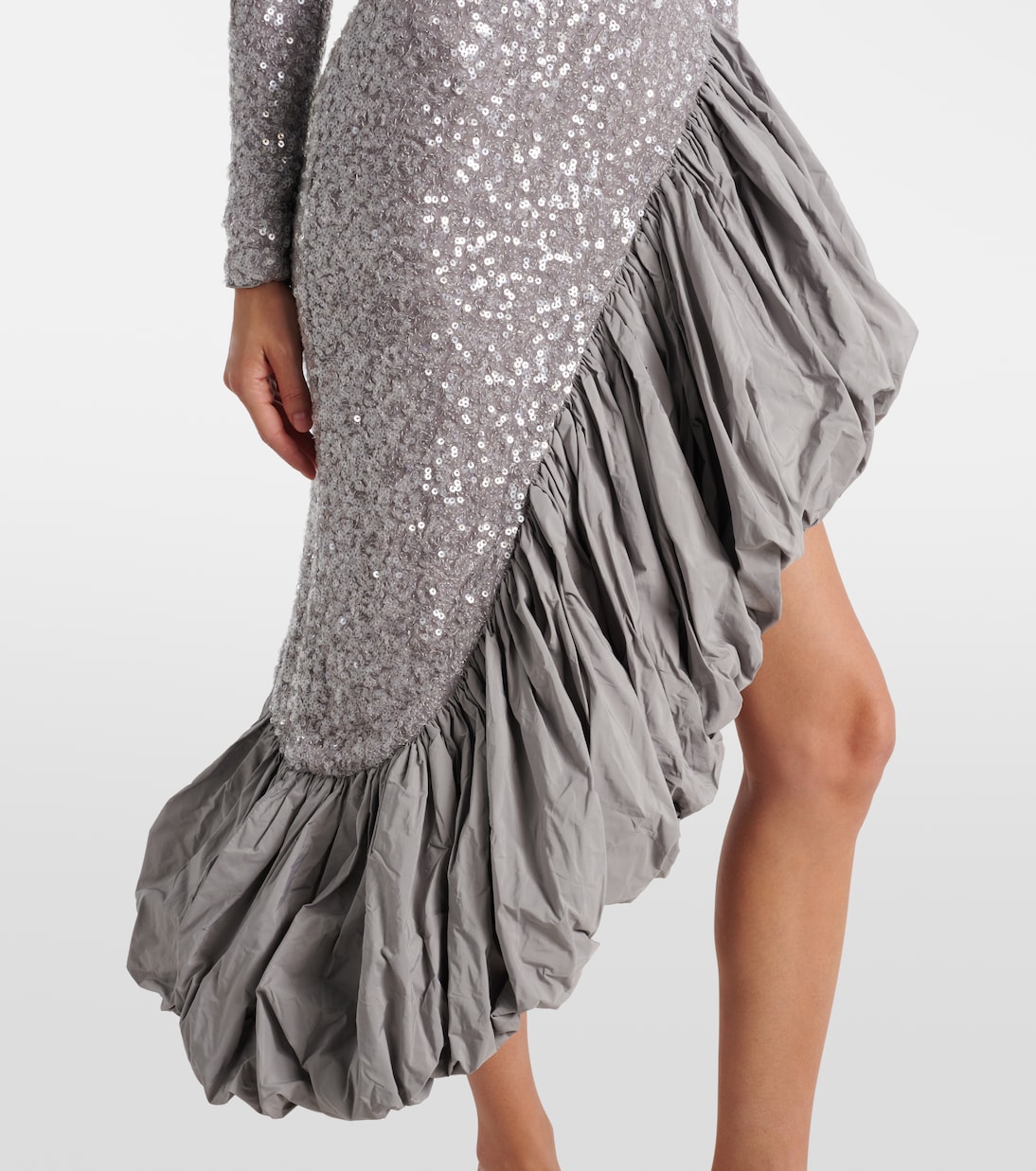 Robe midi asymétrique à sequins | Rotate
