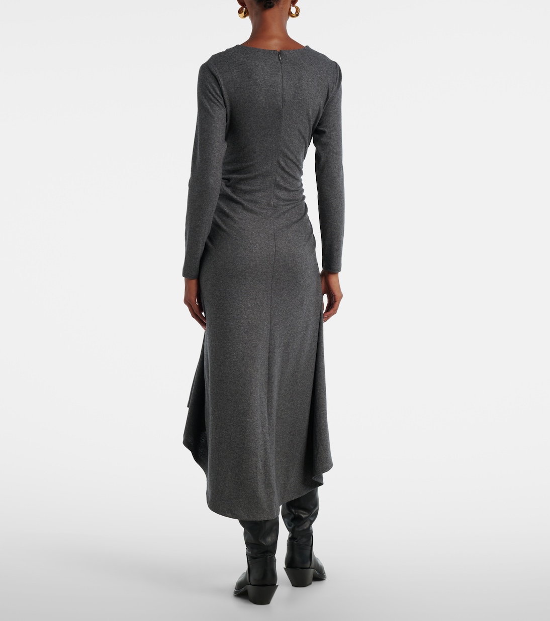 Theodora ruched wool-blend midi dress | Veronica Beard