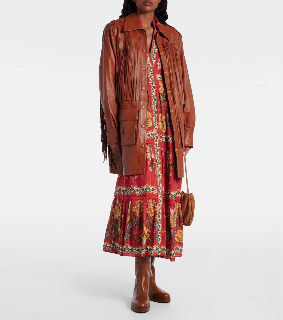 Fringed leather jacket | Farm Rio