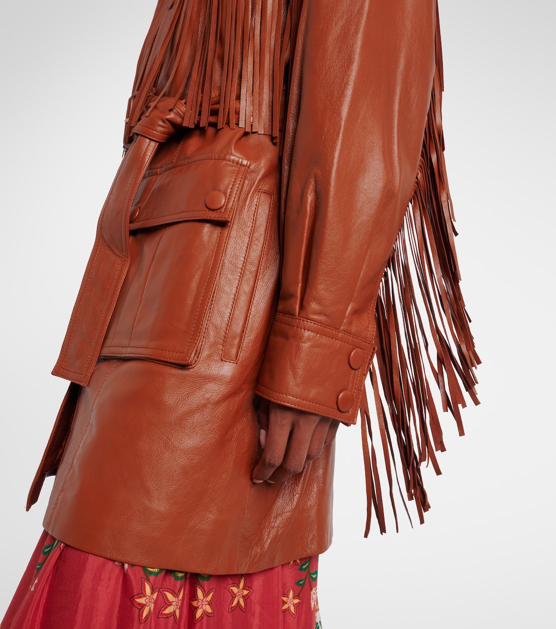 Fringed leather jacket | Farm Rio