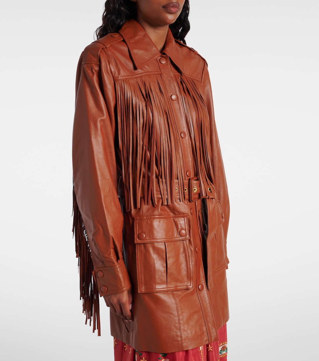 Fringed leather jacket | Farm Rio