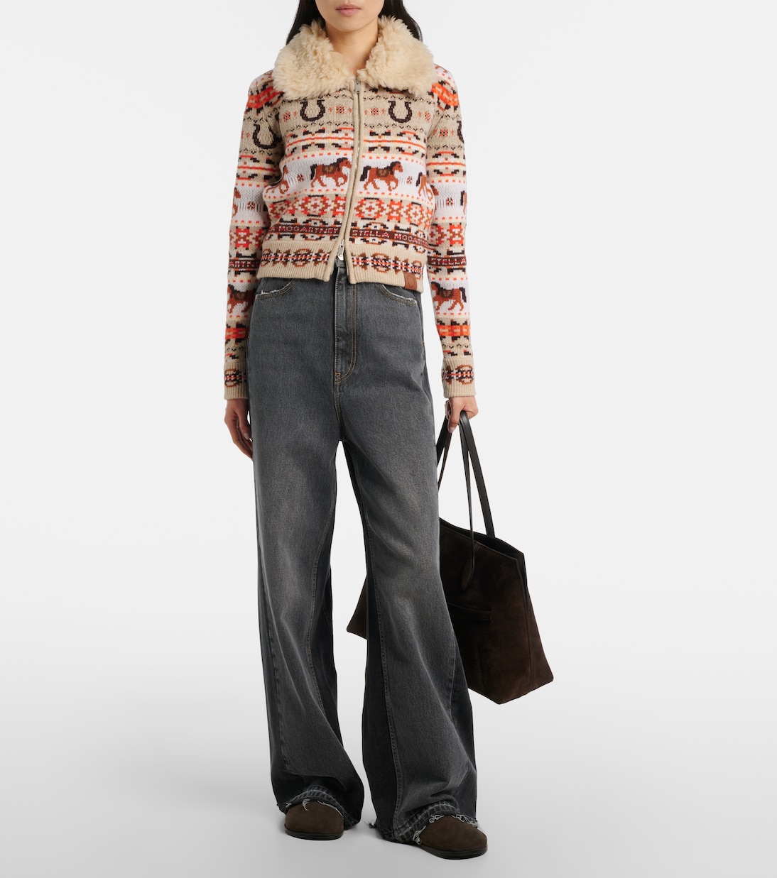 Cárdigan de lana virgen en intarsia | Stella McCartney