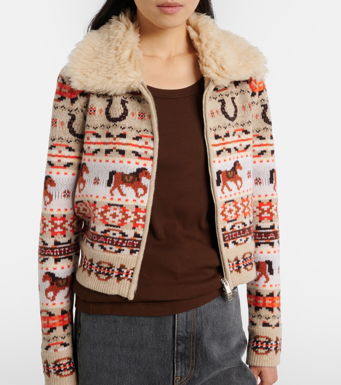 Cárdigan de lana virgen en intarsia | Stella McCartney