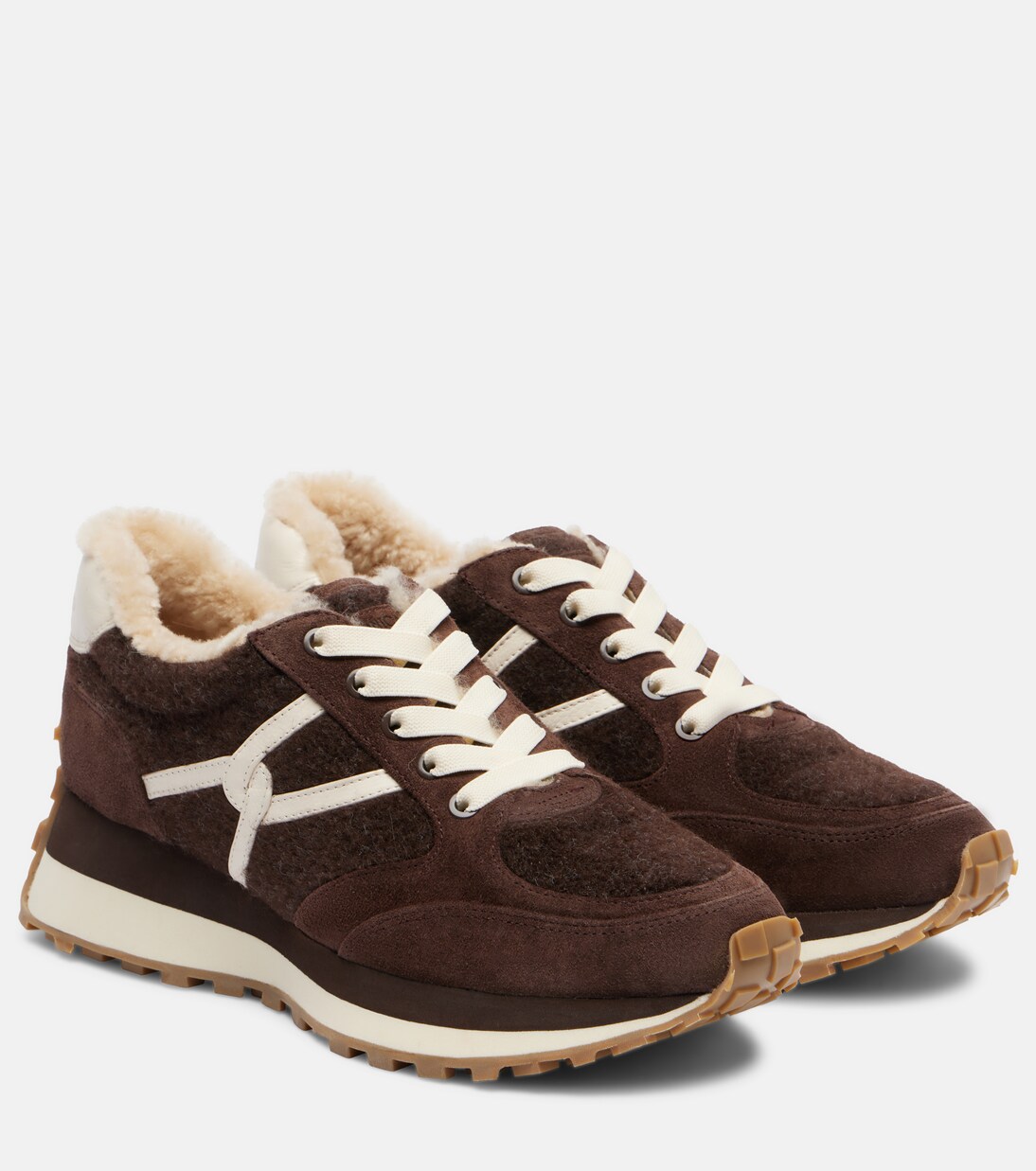 Valentina suede-trimmed leather sneakers | Veronica Beard