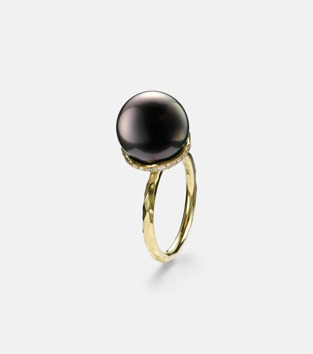 Orb 18kt gold ring with pearl and diamonds | Octavia Elizabeth