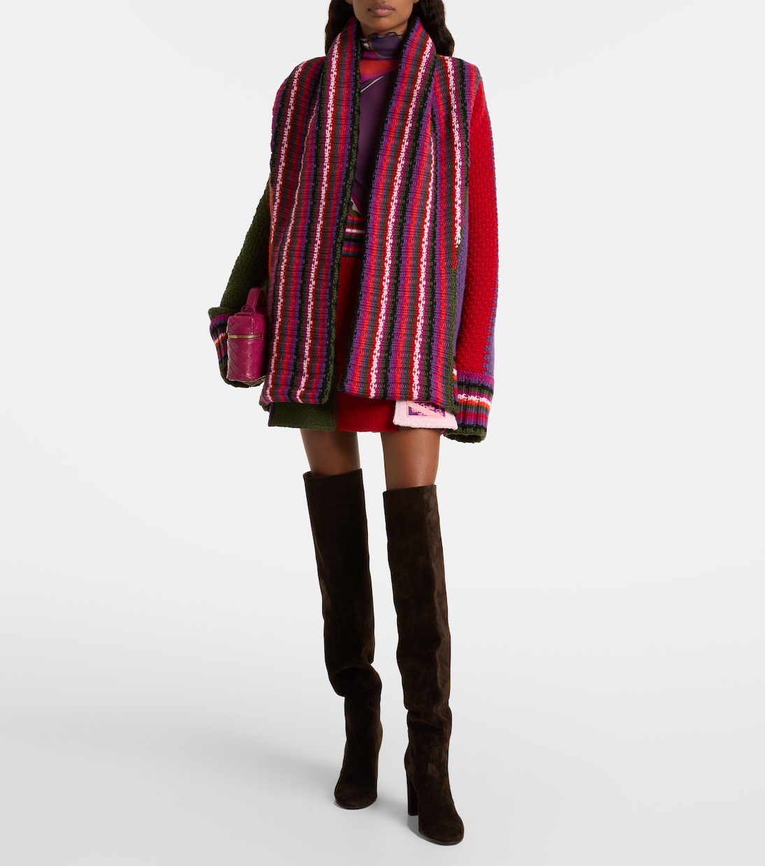 Striped wool wrap cardigan | Pucci