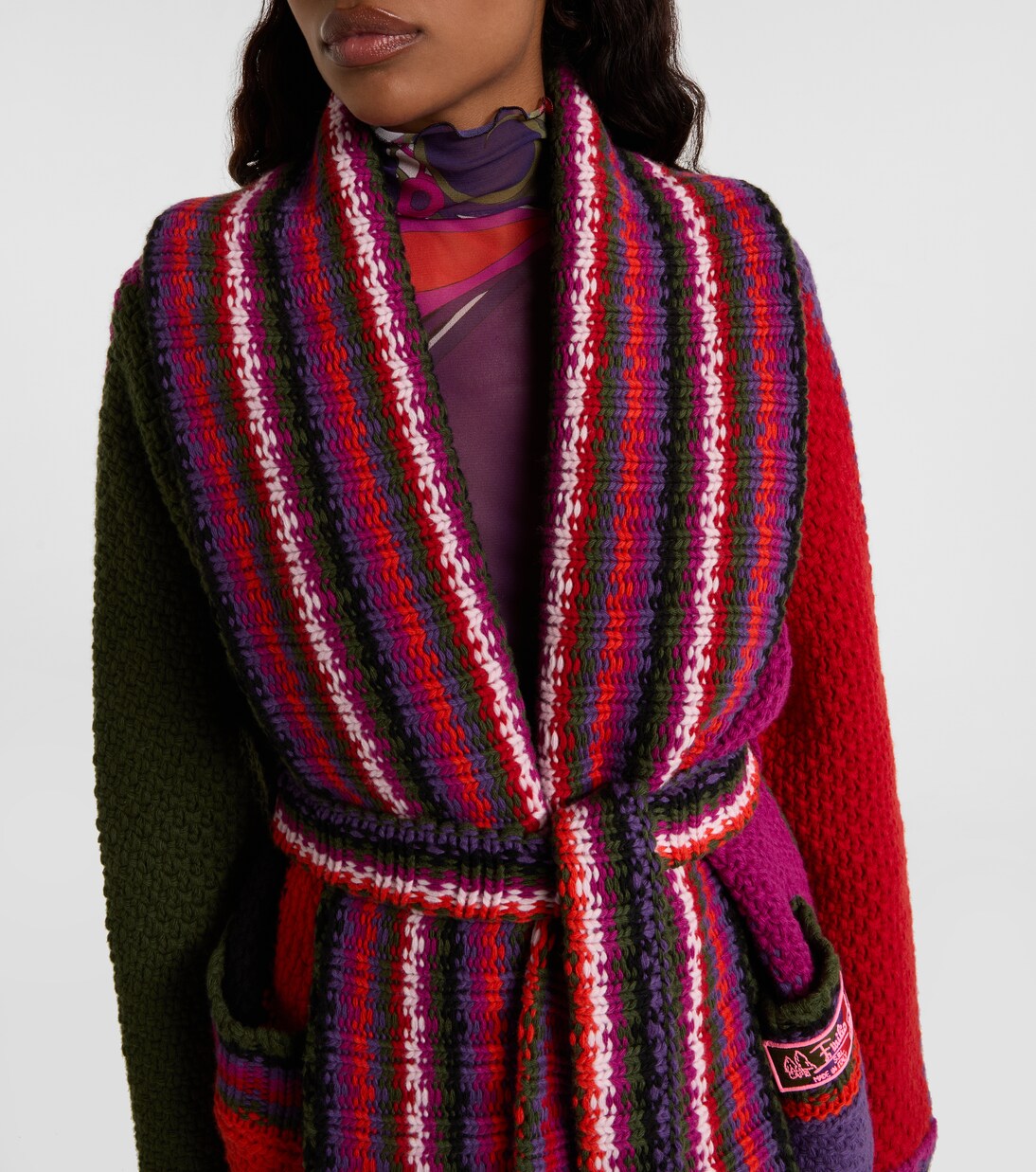 Striped wool wrap cardigan | Pucci