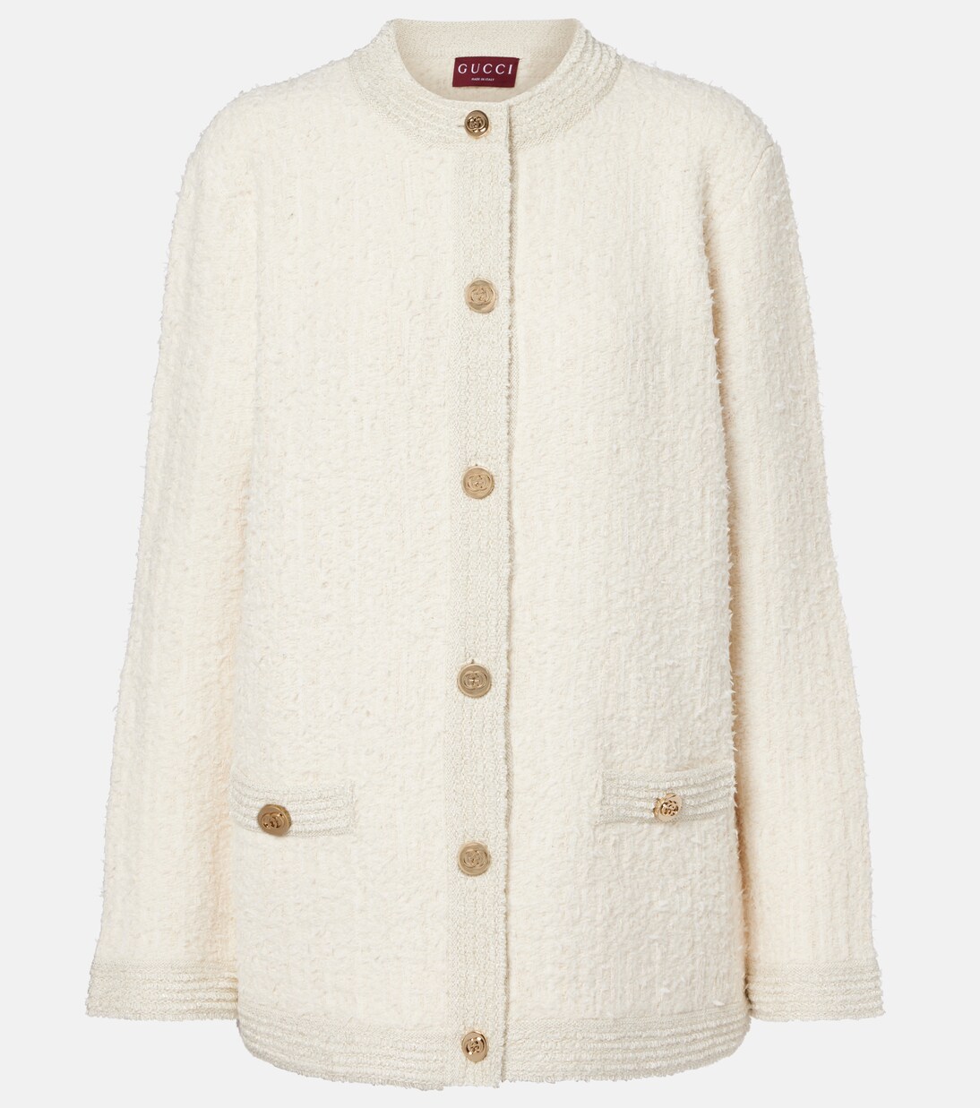 Wool-blend lamé bouclé cardigan  | Gucci