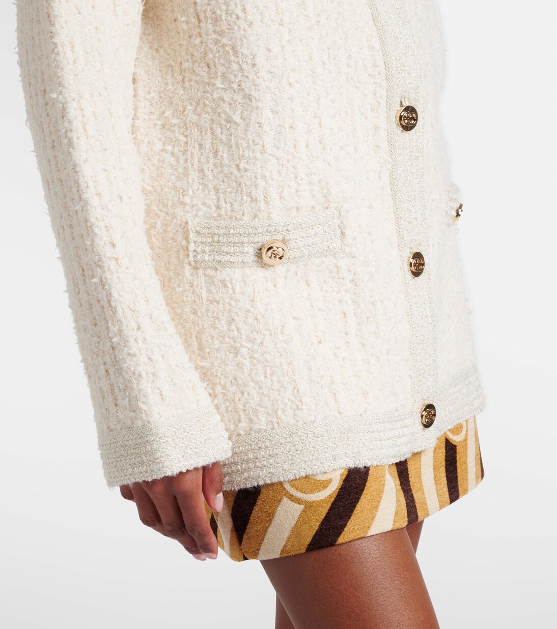 Wool-blend lamé bouclé cardigan  | Gucci