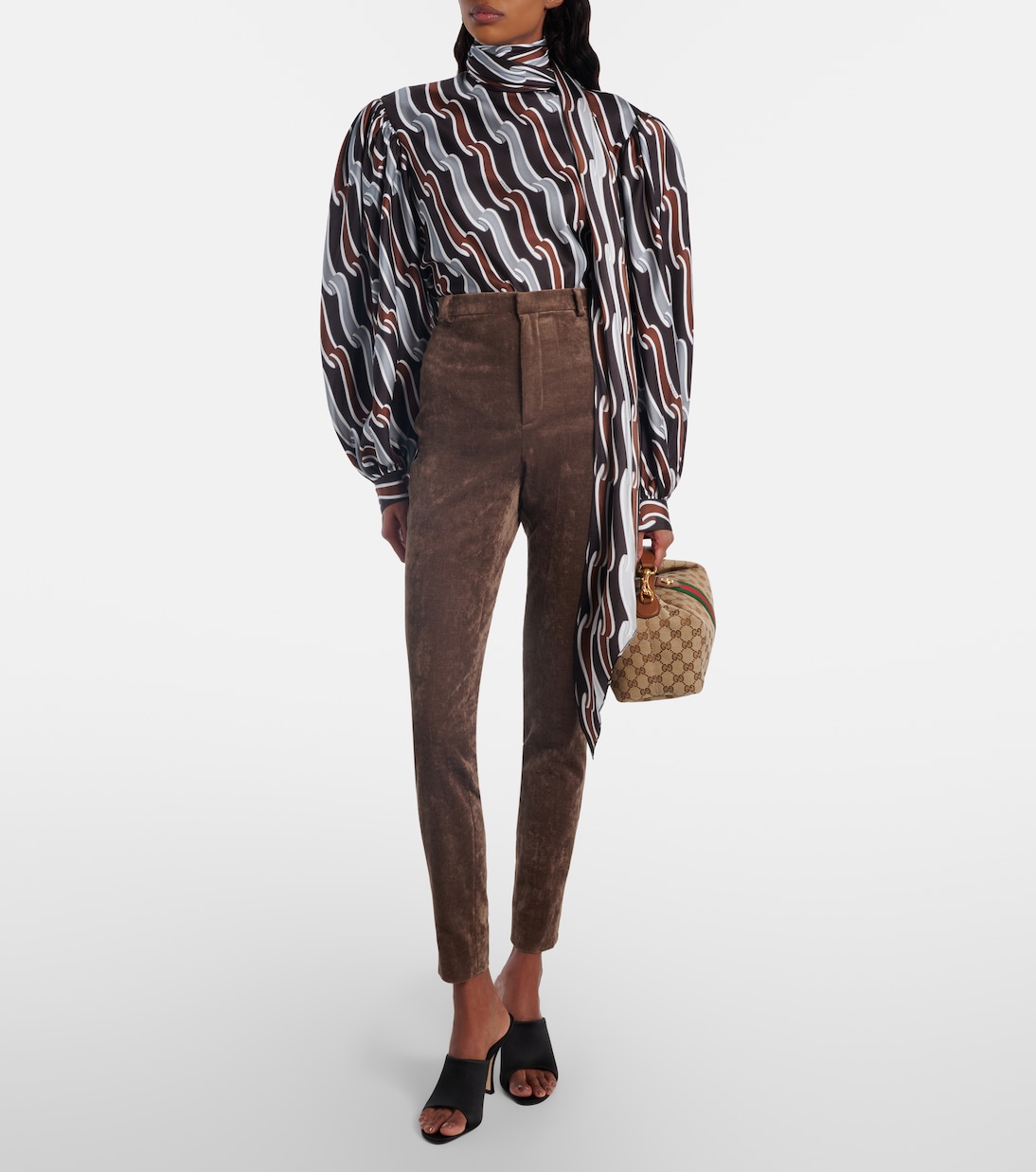 Bedruckte Schluppenbluse aus Seiden-Twill | Gucci