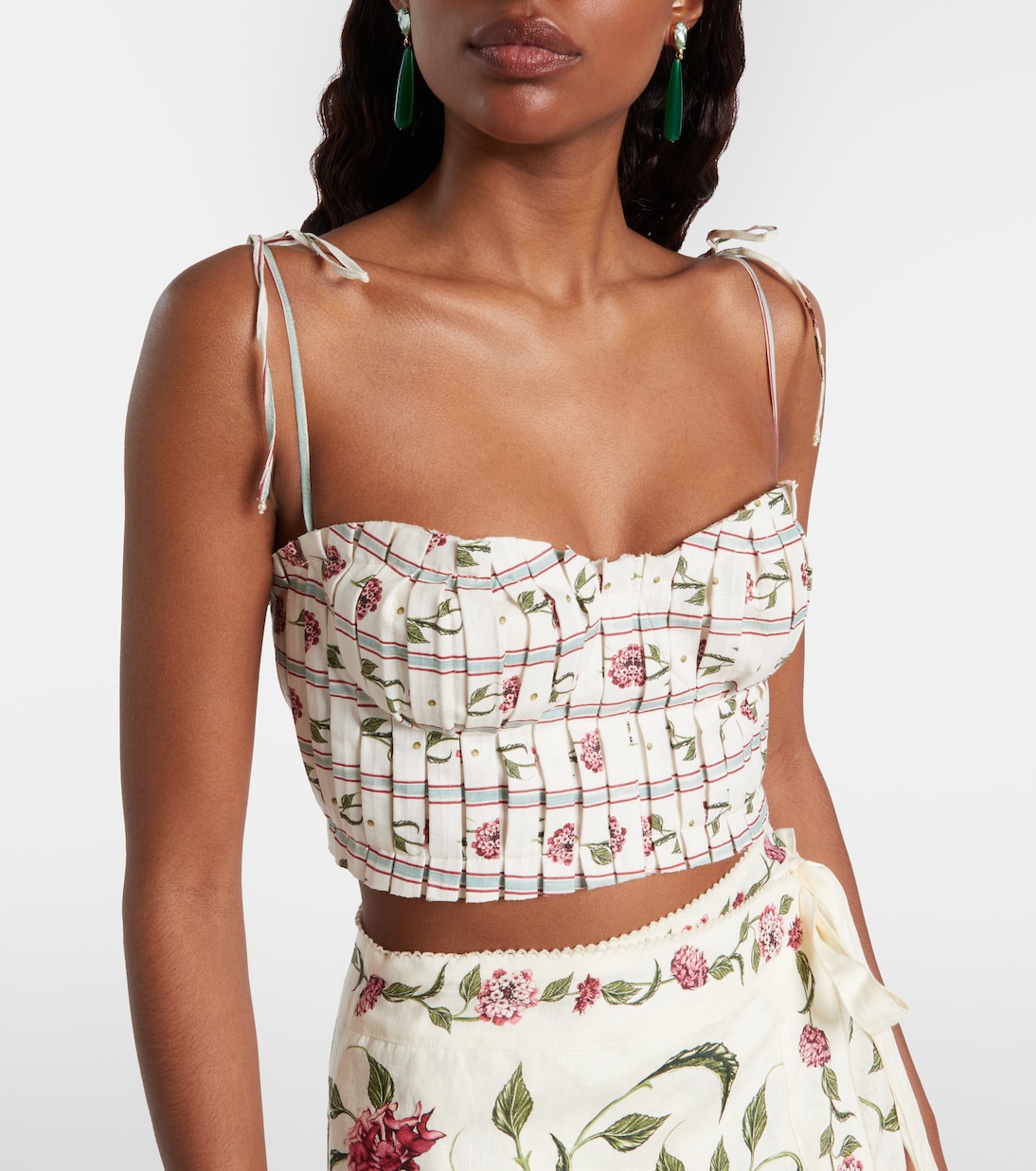 Top Morgina en lin à fleurs | Agua by Agua Bendita