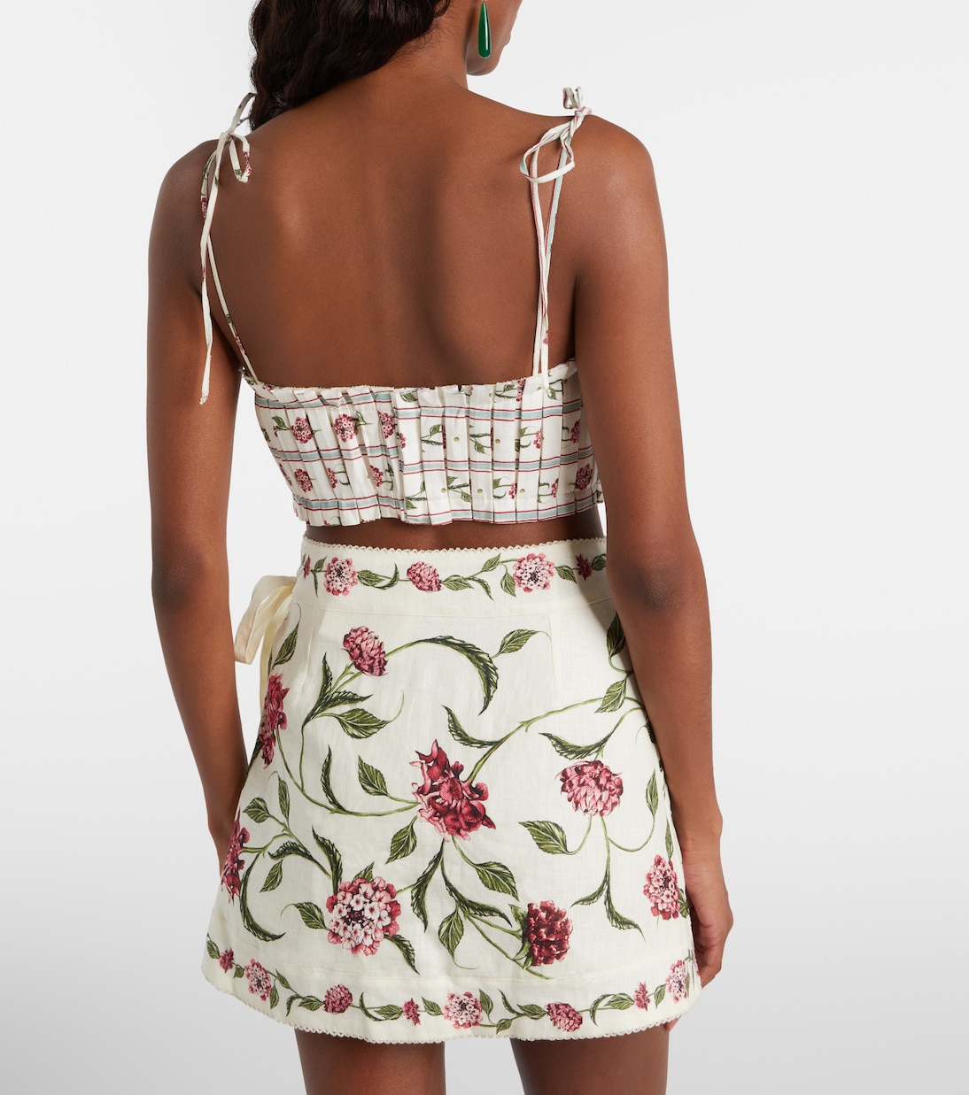 Top Morgina en lin à fleurs | Agua by Agua Bendita