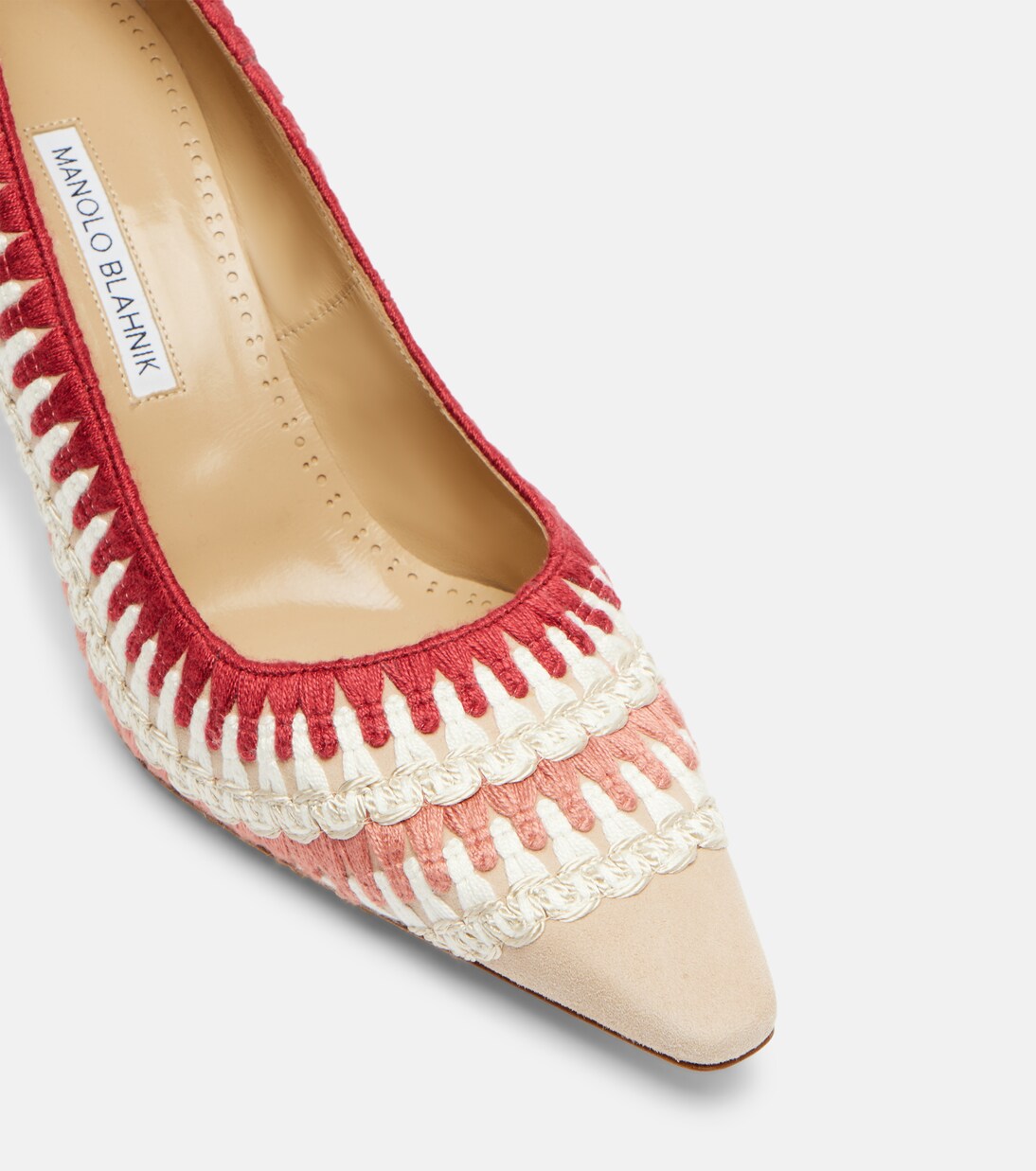 Ombohi 70 crochet suede pumps | Manolo Blahnik