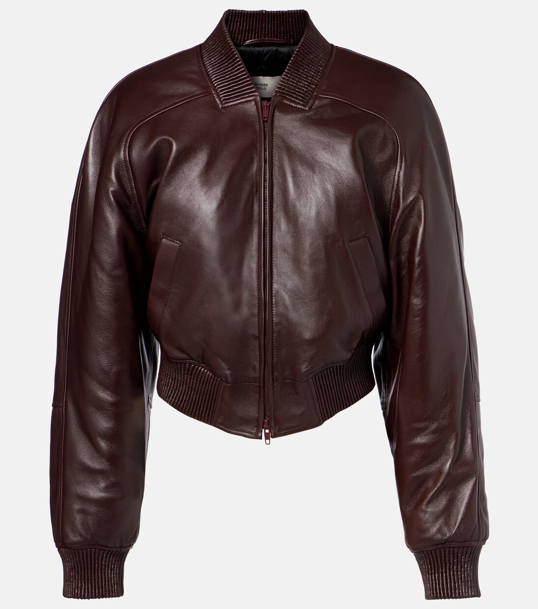 Cropped leather bomber jacket | Phoebe Philo