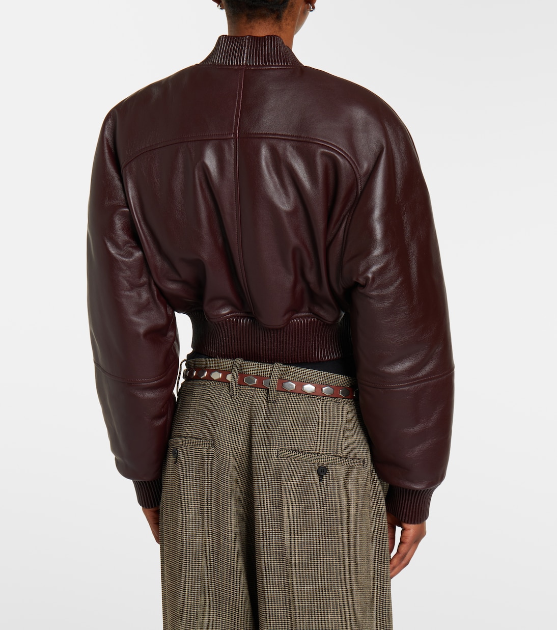 Cropped leather bomber jacket | Phoebe Philo