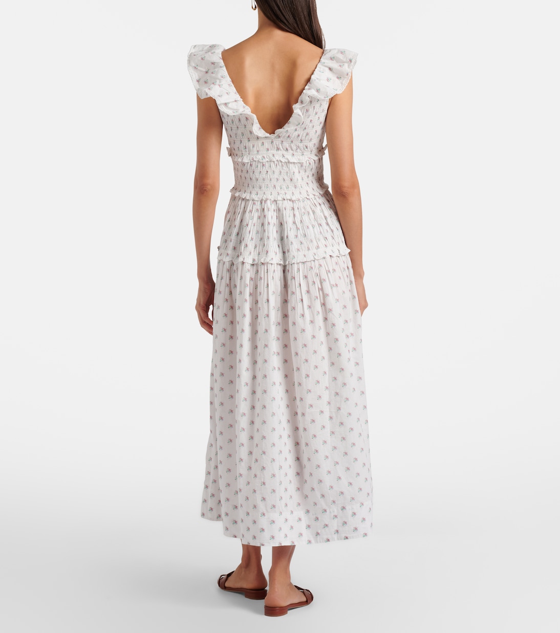 Vestido midi Sorina de algodón floral | Dôen
