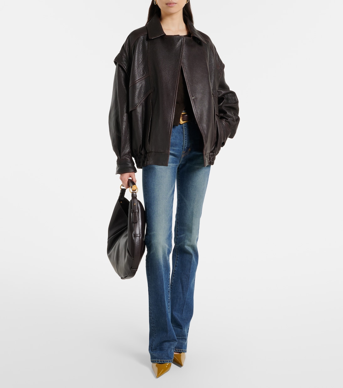 Micah leather bomber jacket | Nour Hammour