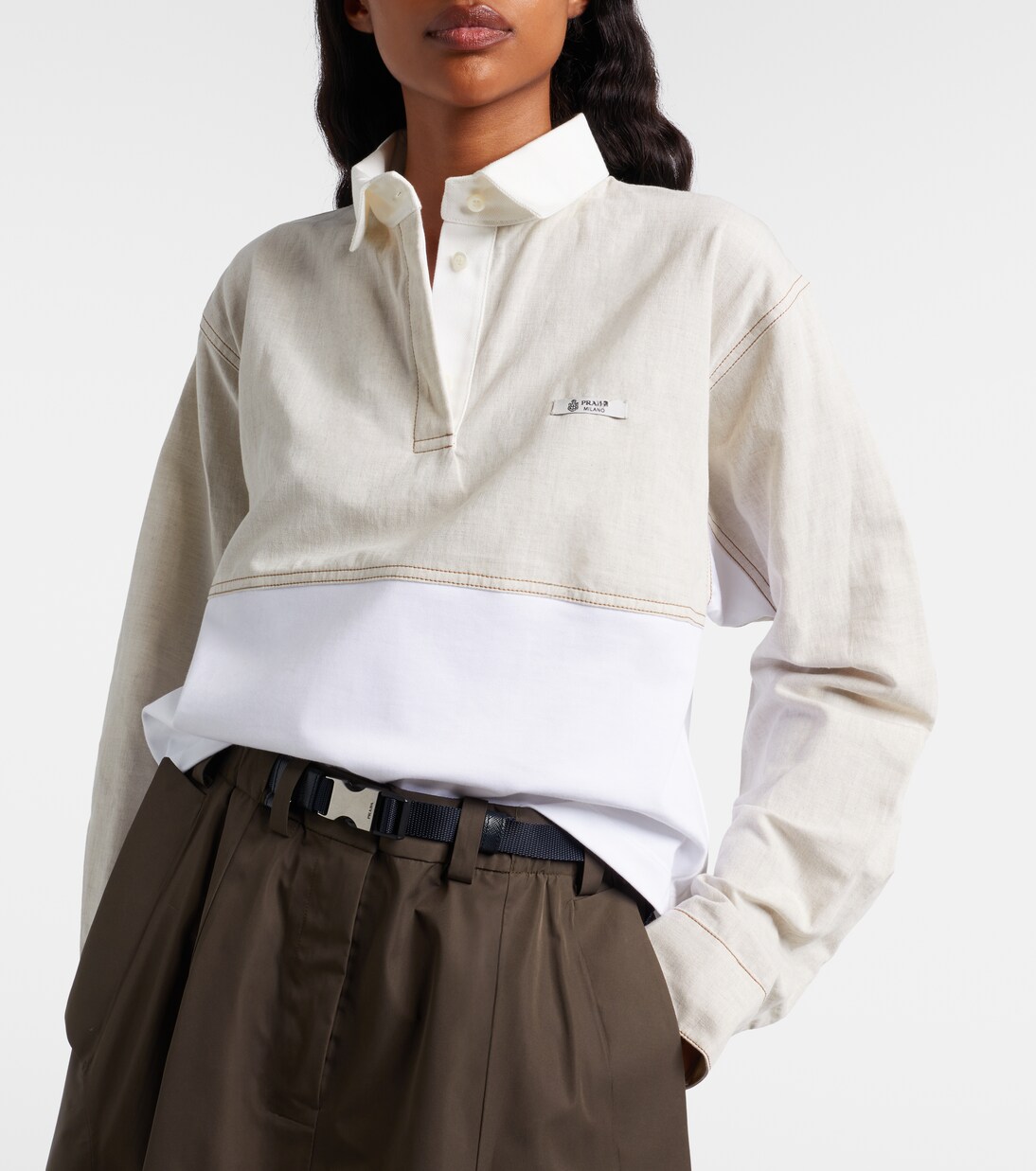 Polo de algodón y lino | Prada