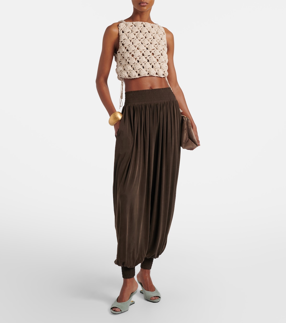 Crochet cotton crop top | Balmain