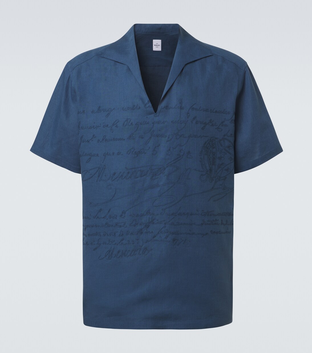 Scritto embroidered linen shirt | Berluti