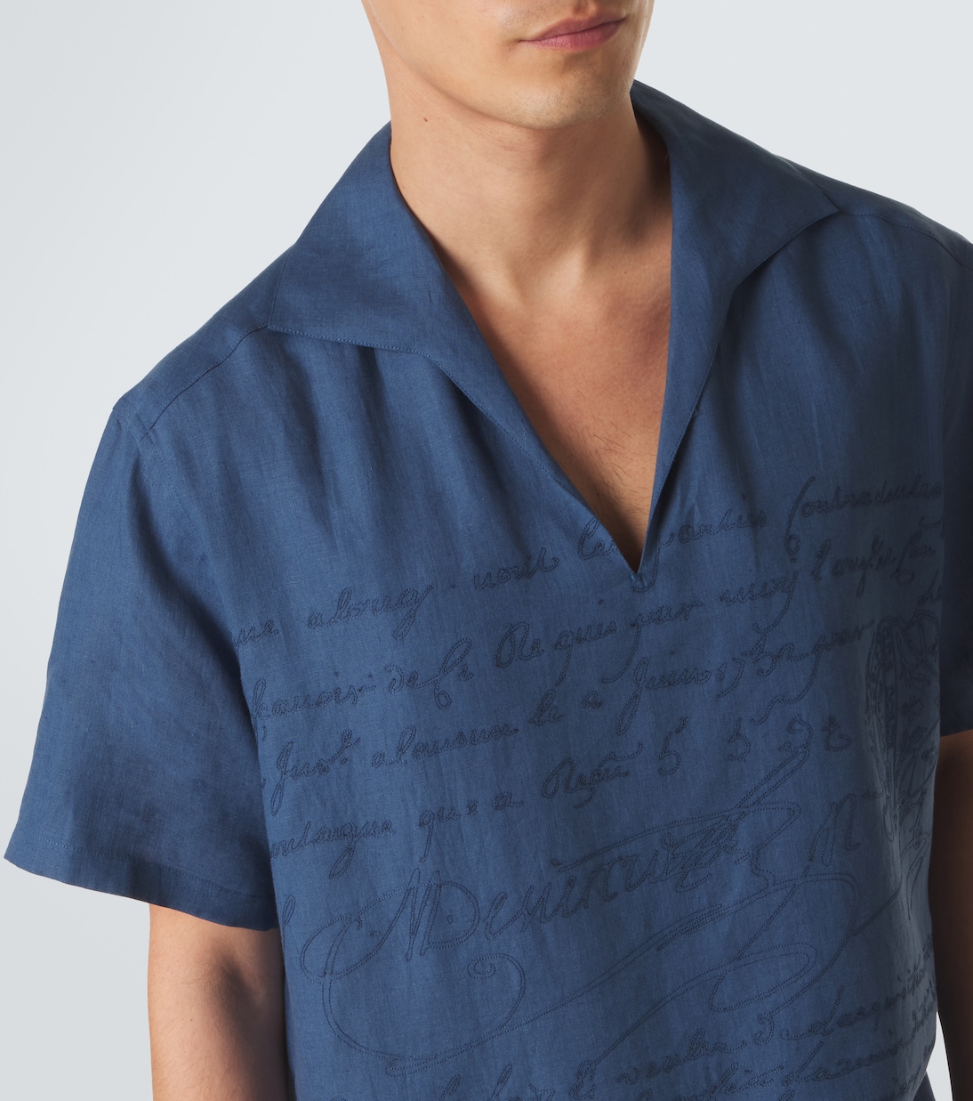 Scritto embroidered linen shirt | Berluti