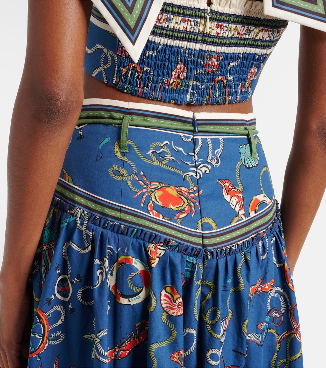 Falda larga Cove de algodón estampada | Alémais