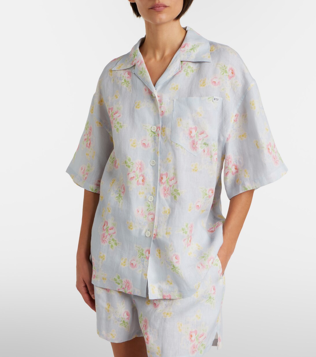 Chemise en lin à fleurs | Prada
