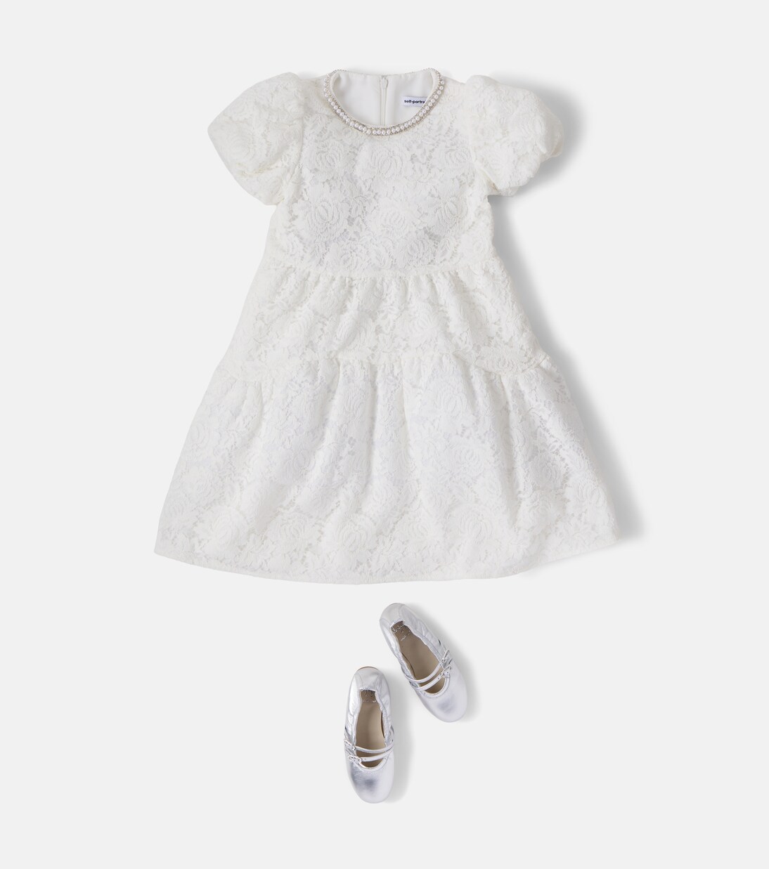 Embellished lace dress | Self-Portrait Kids