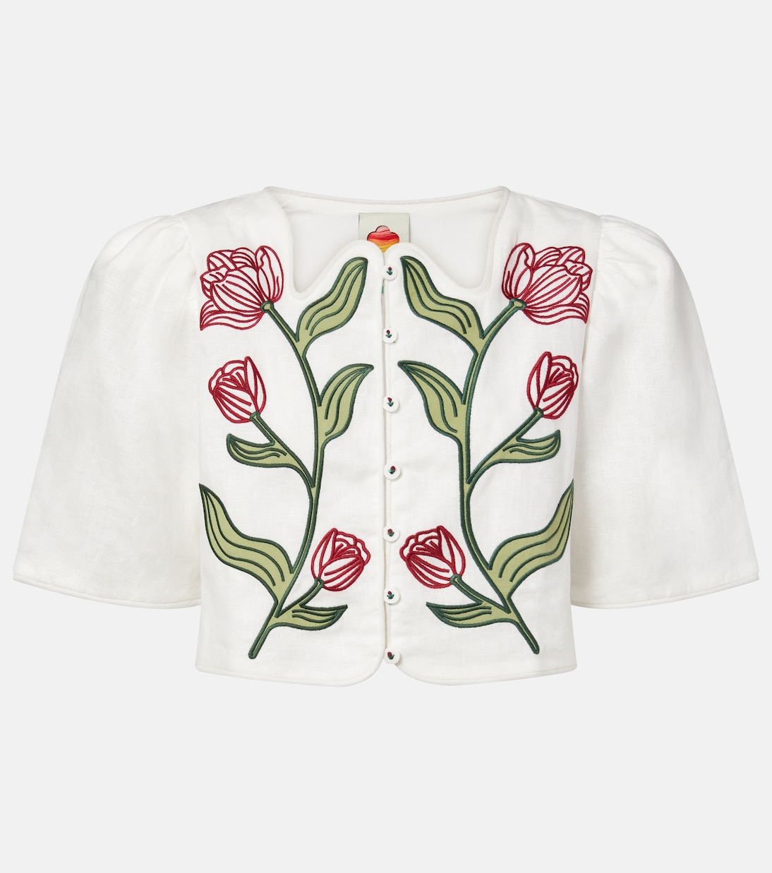 Chemise courte en lin brodée | Farm Rio